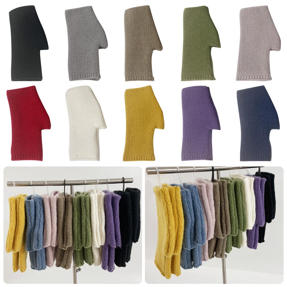 Кашемировые перчатки с открытыми пальцами, толстые перчатки без пальцев, модные вязаные перчатки, женские, для девушки