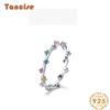 Tancise Classic 925 Sterling Silver Zircon Ring Ladies Jewelry Wedding Promise Party Gift