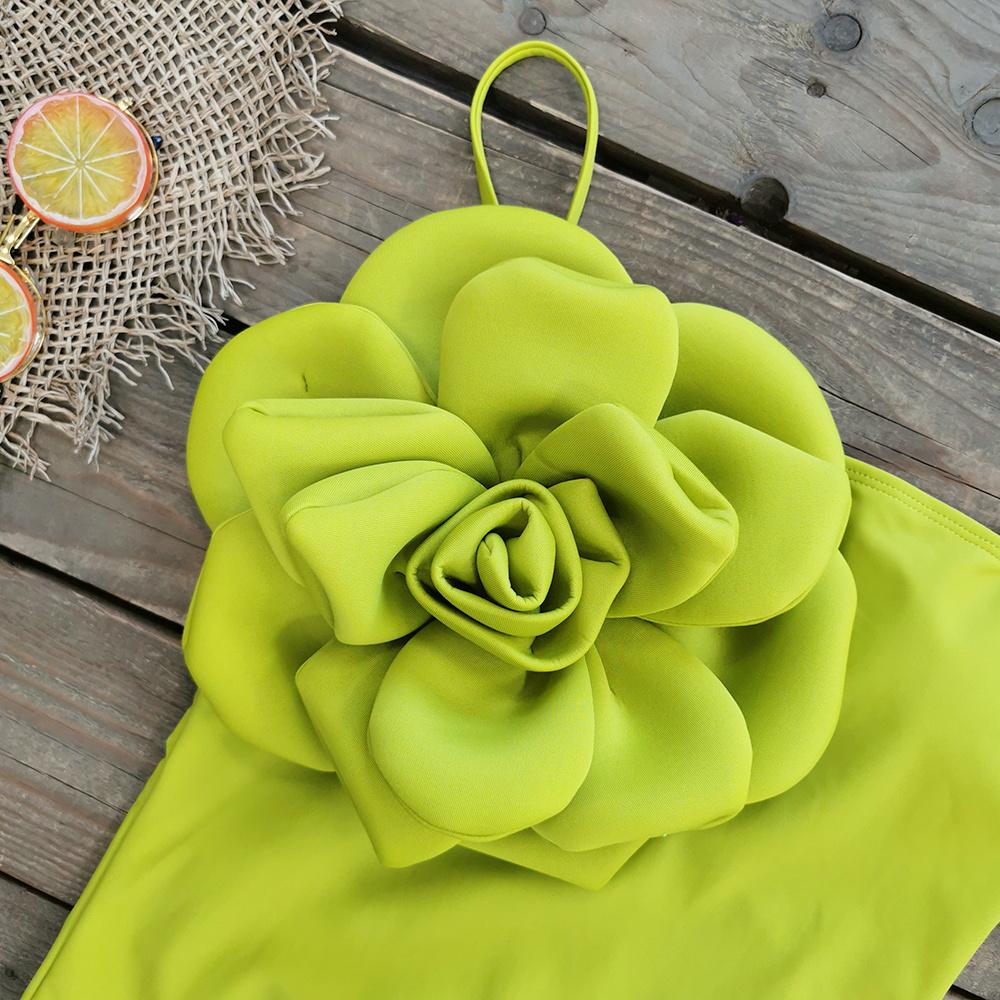 2024 3D Цветочный комплект бикини с накидкой, роскошный купальник, женский сексуальный купальник с цветочным принтом, Монокини с высокой талией, боди Desire, купальный костюм