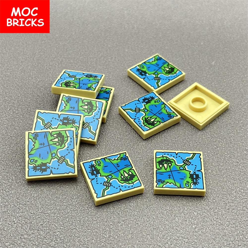 MOC Bricks Treasure Map Compass little hamster Accessories Building Blocks DIY Model Toys Dolls For Kid