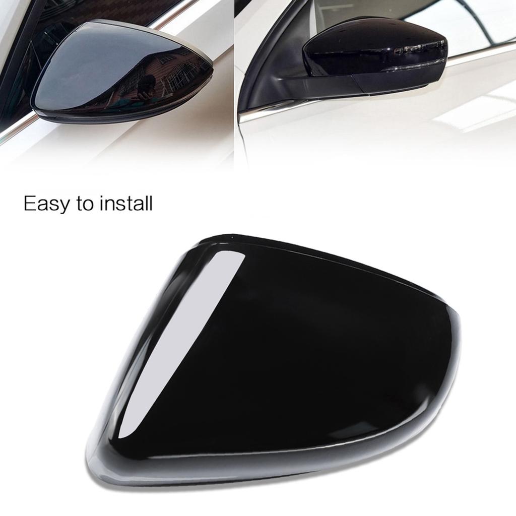 Black Car Left Rearview Mirror Housing Shell Cover Gloss Black Decor Cap