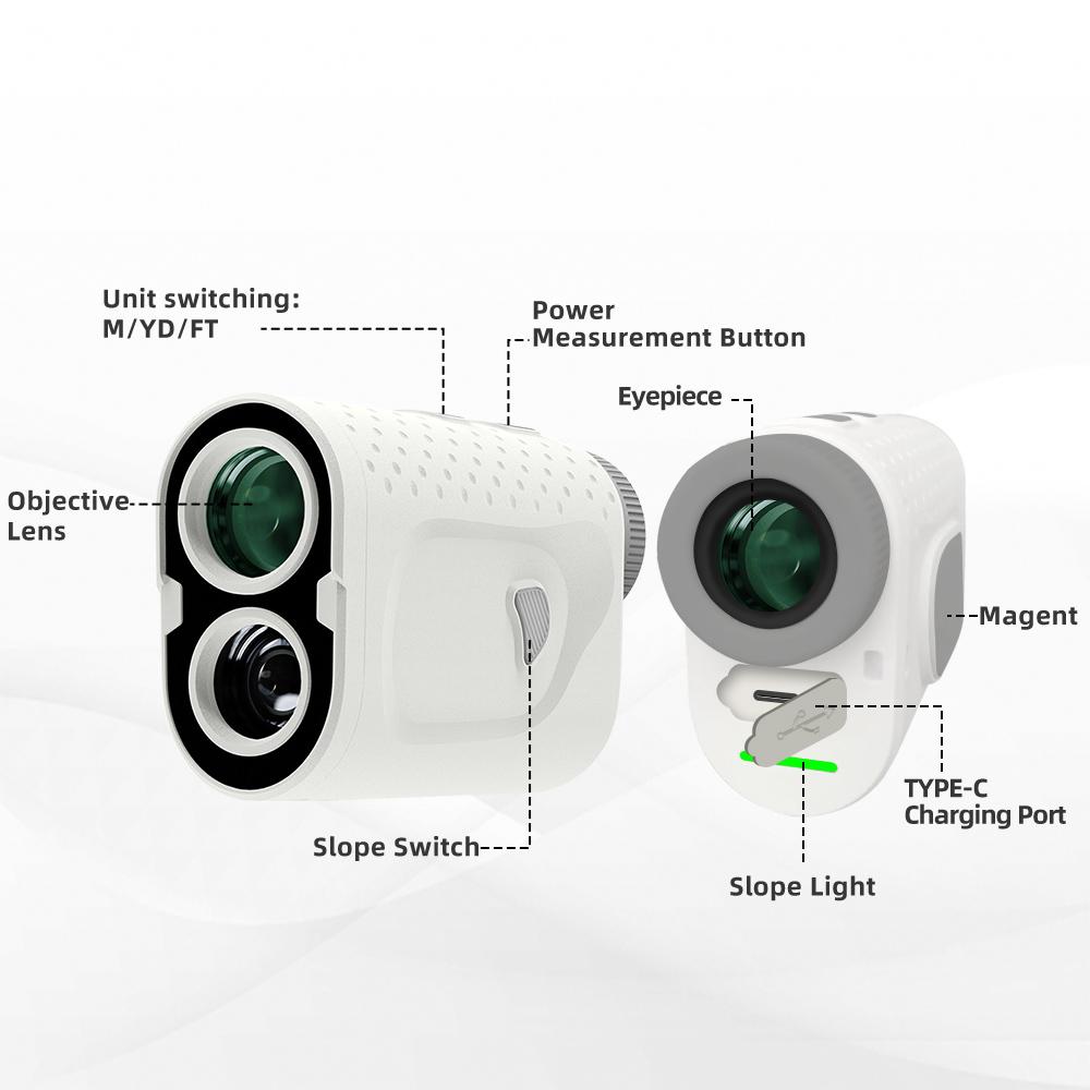 Nohawk Golf Rangefinder with Slope Switch 600/1000Yds Range Finder with Flag Pole Locking Vibration Magnetic Strip for Golfing