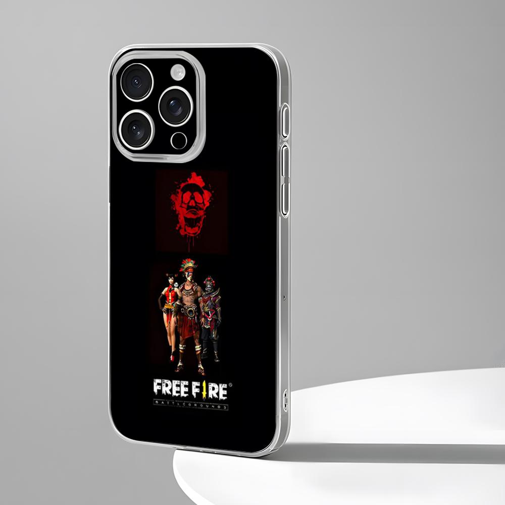Чехол для телефона игра Free Fire Новый для IPhone 16 15 14 12 13 11 Pro Max Mini X XR XS Plus Черный Силиконовый Прозрачный Чехол