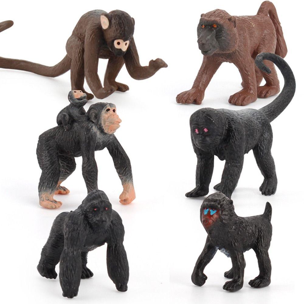 Education Monkey Action Figures PVC Material Orangutan Gorilla Model  Christmas Gift