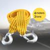 4M 3Tons Car Towing Rope Tow Strap Nylon Alloy Steel Hook Emergency Rescue Tools Accessories for Trailer Off Road 4x4 Motorcycle