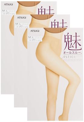 Чулки ASTIGU Bare Skin Feel цвета телесный беж [Atsugi] (Астиг) [Мэй] Насквозь (Набор 3) Женщины МЛ