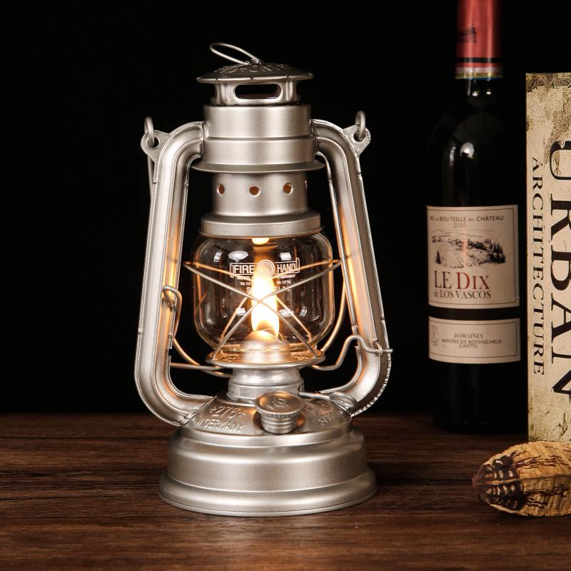 Vintage Iron Hurricane Lantern: Outdoor Kerosene Lamp & Decorative Light for Camping