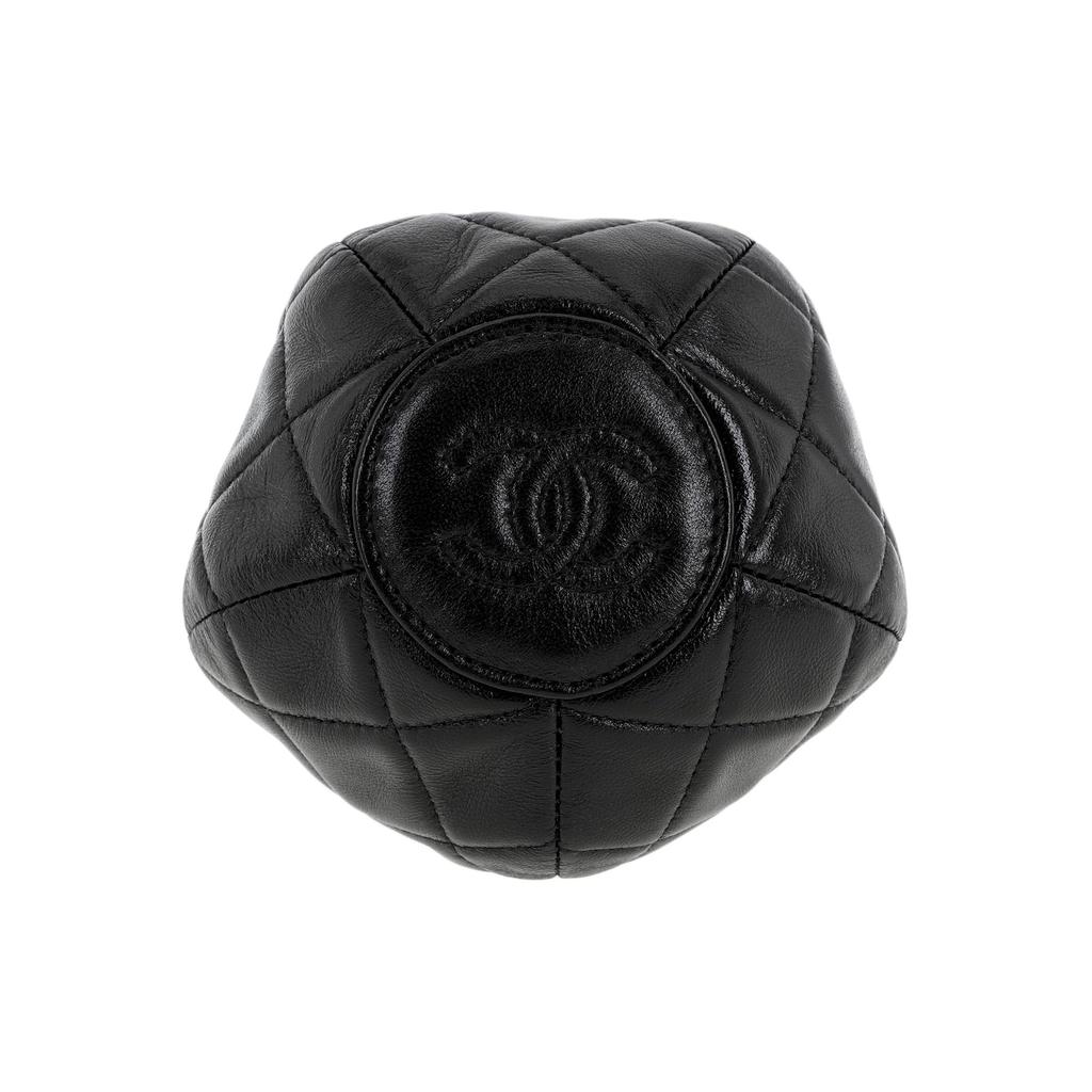 CHANEL Sheepskin Material Gold Metal One Shoulder Crossbody Clutch Women's Black AP3272-B10640-94305