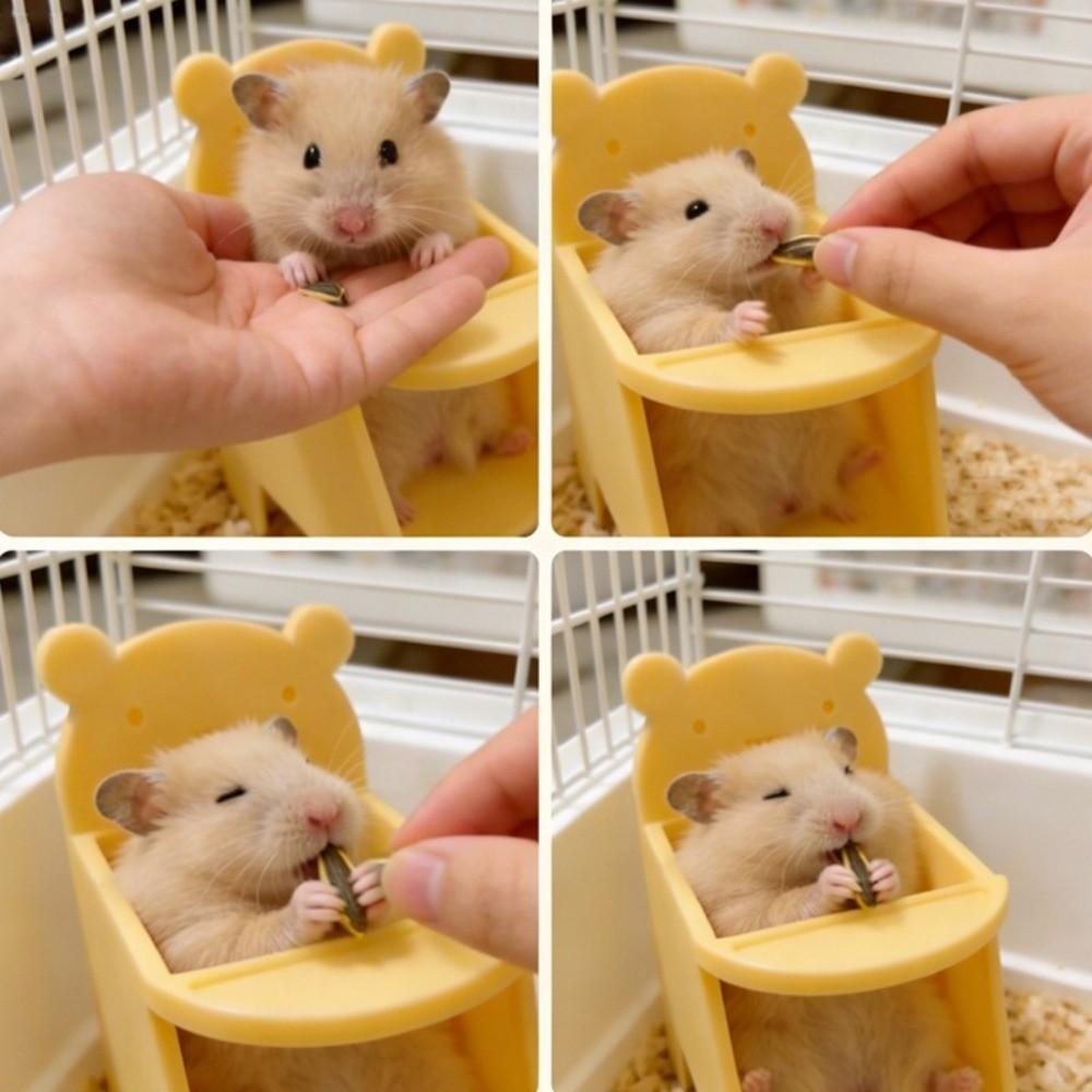 Built-in Dish Mini Pet Dining Seat Mini Small Pet Seat New Hamster Dining Chair Small Rat Cage