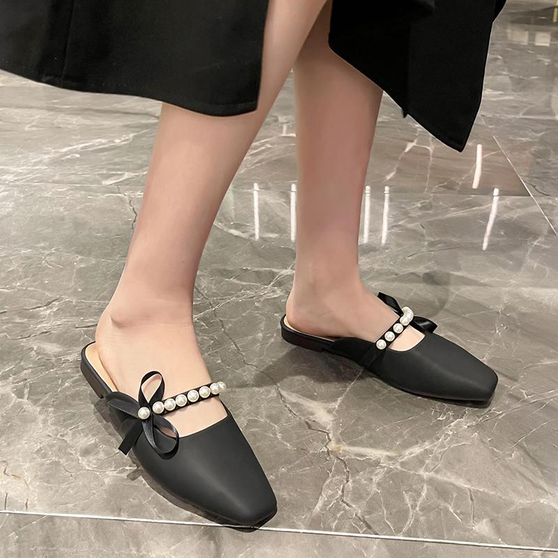 Мода 2025 Новые летние жемчужные элегантные повседневные сандалии и шлепанцы Модная удобная обувь