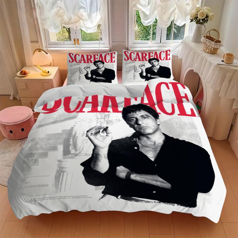 Scarface Legend Bedding 3 Piece Set Hd Print Duvet Cover Pillowcases For Teens Adult Bedroom Decoration Christmas Gift C9211141