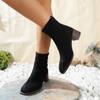 Women Ankle Boots 2024 New Winter Fashion Square Heels Zipper Short Boots Women Retro Comfortable Lightweight Shoes for Women