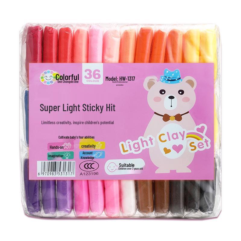 Ультралегкая глина: Набор из 36 цветов для детей - Пластилин для лепки фигурок своими руками для поделок в детском саду