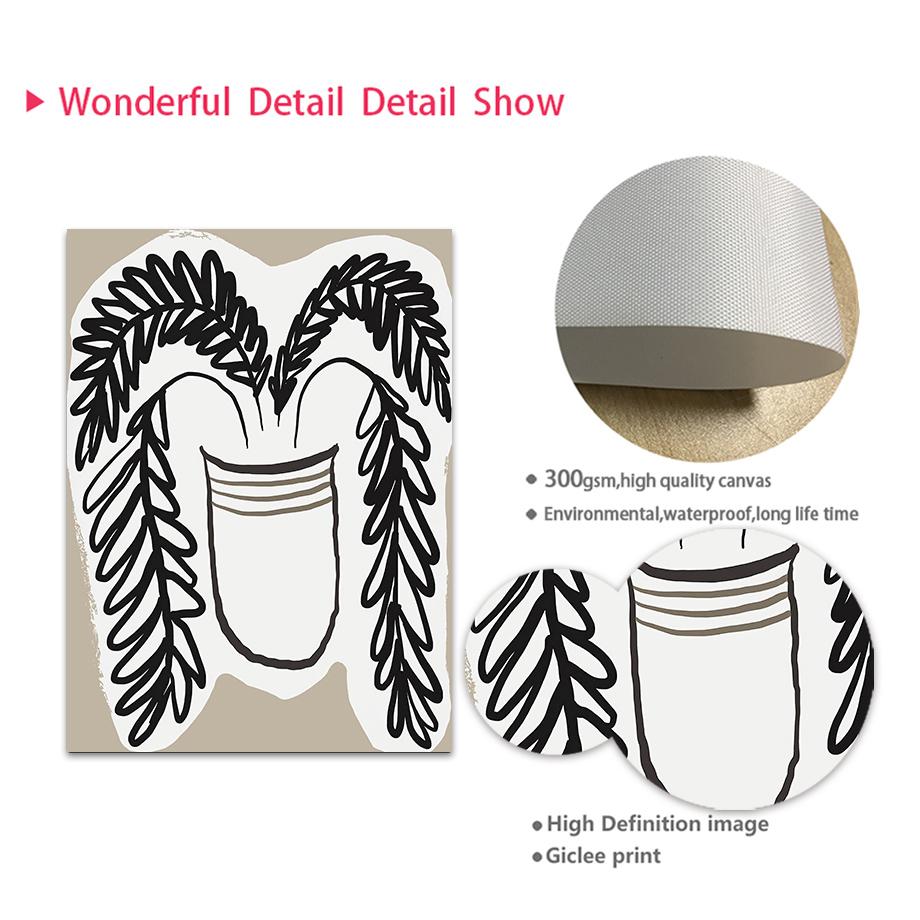 Абстрактные линии пион горшечные растения девушка портретные плакаты и принты настенная живопись на холсте для гостиной декоративные картины