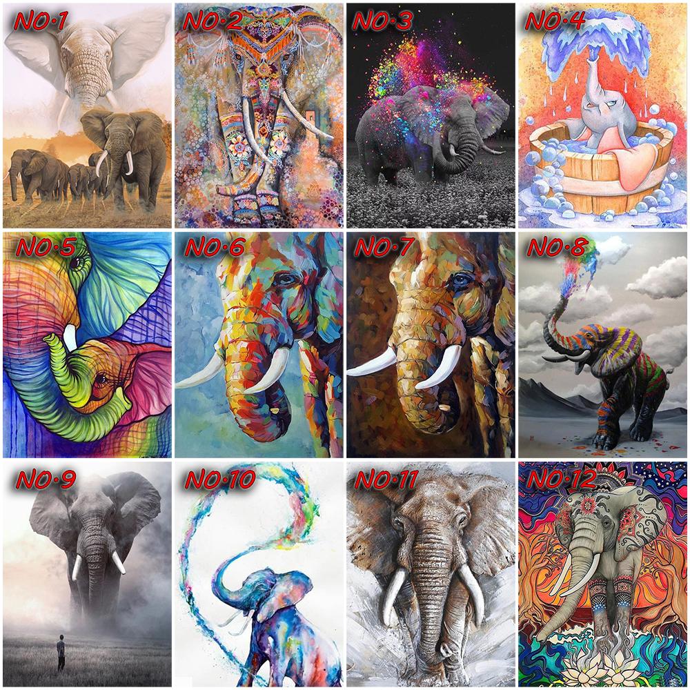 5D Алмазная вышивка Слон Полный квадратный круглый вышивка крестиком Алмазная картина Животное Мозаика Рукоделие Украшение дома