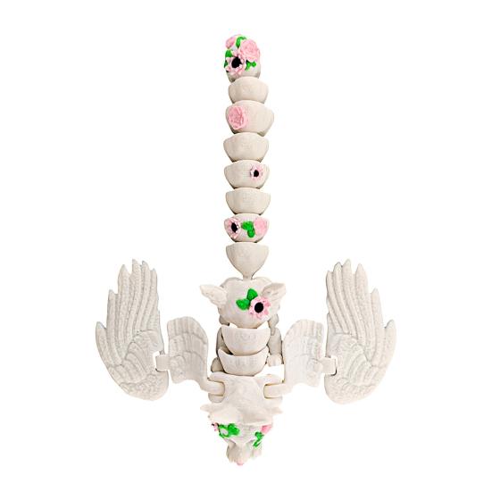 3D-печатная фигурка белой лисы с подвижными суставами, фигурка крылатой лисы, шарнирная модель животного, игрушка-фиджет, украшение для рабочего стола, орнамент