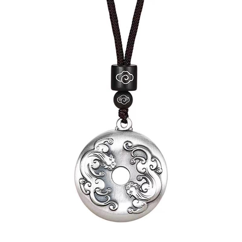 Ретро Мужской и Женский Кулон Пряжка Безопасности Пиксю Двойной Пиксю Цельный Кулон Мужской Кулон