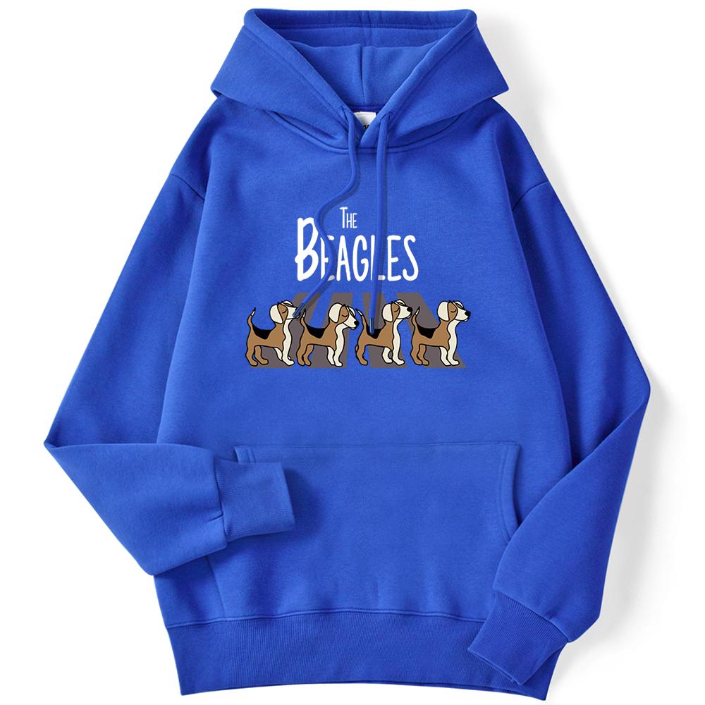 Осенняя женская толстовка с капюшоном The Beagles Simplicity Printing Pullover Свободная теплая толстовка с капюшоном Удобные эластичные топы Kawaii Женская уличная одежда