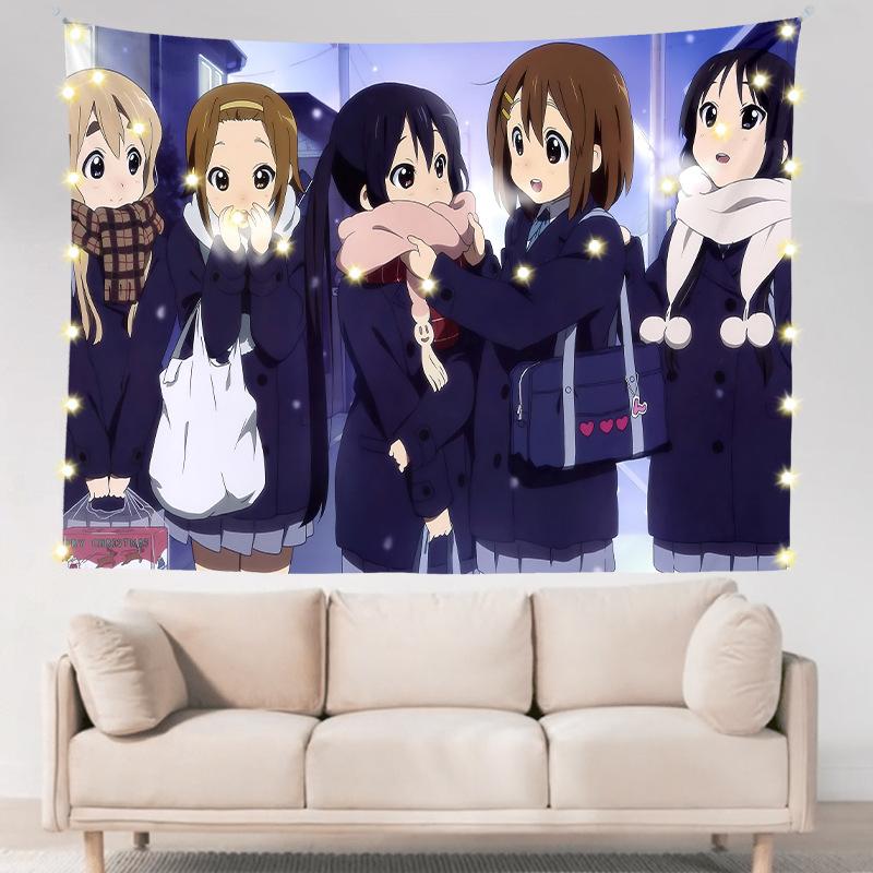 Легкий роман для девочек в общежитии, двухмерное аниме, настенное украшение для спальни, тканевое подвесное одеяло