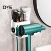Wall Mount Hair Dryer Stand U-Shape Design Strong Load-bearing Simple Installation Universal Blow Dryer Holder with Storage Box