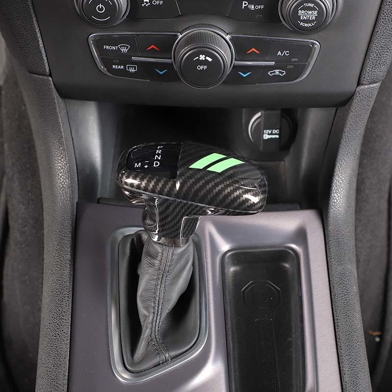 Gear Shift Panel Cover For Dodge Charger Gear Lever Protective Sticker For Dodge Challenger 2015 Up For Durango 2018 Up ABS Carbon Fiber Accessories
