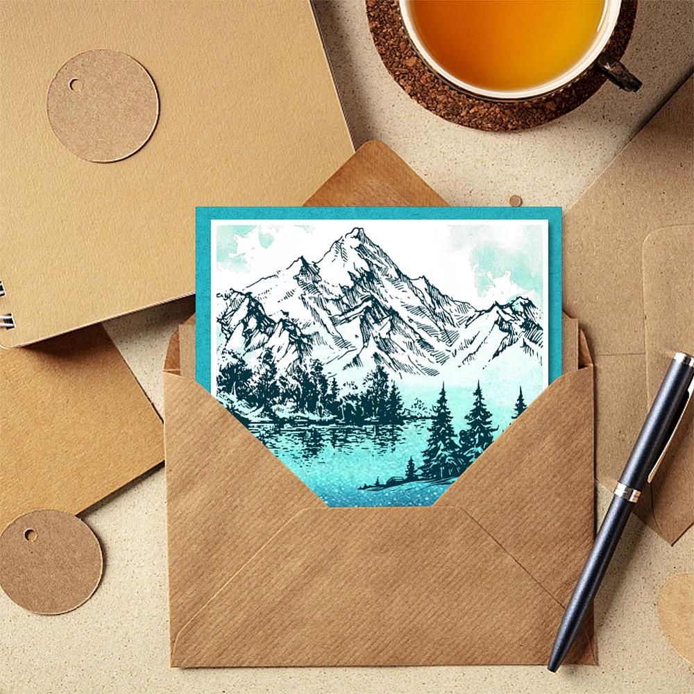 Custom PVC Plastic Clear Stamps for DIY Scrapbooking Photo Album Decorative Cards Making Mountain 160x110x3mm