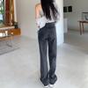 Black Jeans Women's Spring and Autumn New High Waist Loose and Thin Straight Mopping Wide Leg Pants Summer