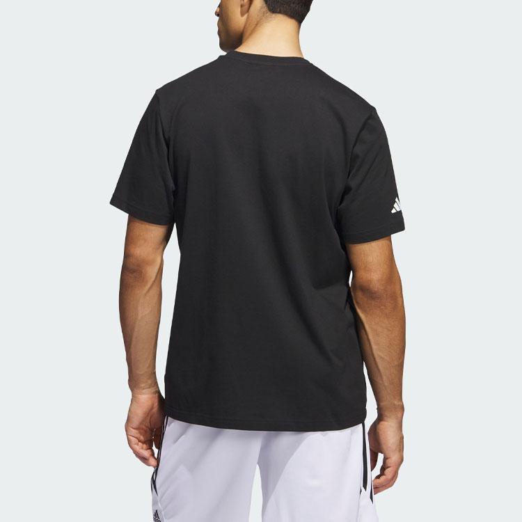 Adidas Спортивная футболка с принтом Metaverse Little Stripe, мужские топы, черные IM4631