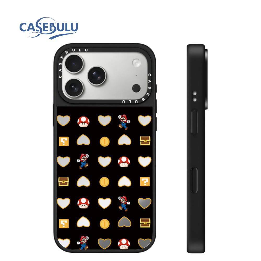 Зеркальный чехол в форме сердца с KT Cat для iPhone 15/16/17 Pro Max