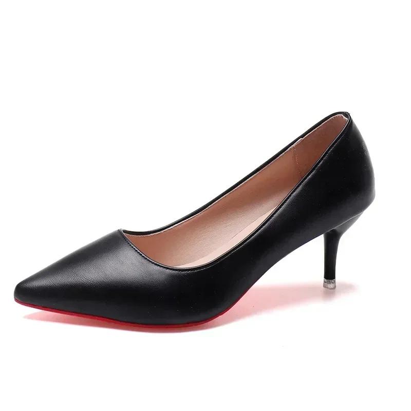 Black Stiletto Heels Pumps Women Patent Leather Office Shoes Woman Plus Size 43 Pointed Toe High Heels Shoes Zapatos Mujer