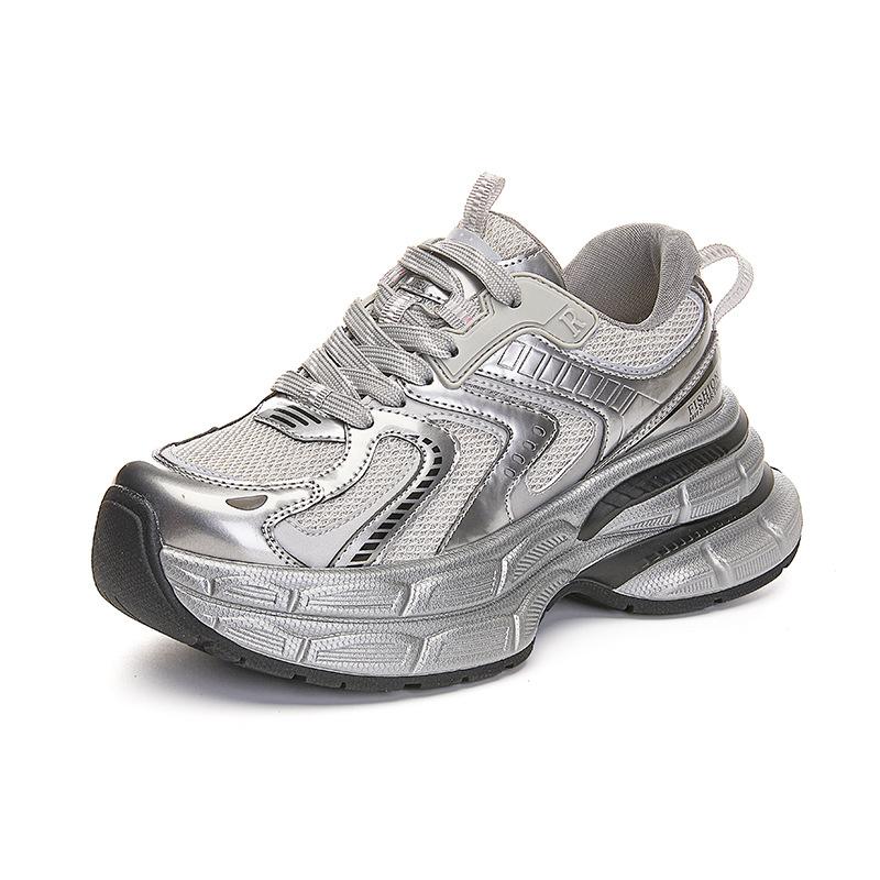 Кроссовки с подошвой из присоски для папы, женские, весна 2025, новые спортивные туфли на платформе, универсальные повседневные туфли, ретро-кроссовки для женщин