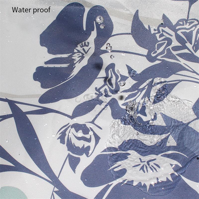 Занавеска для душа из полиэстера с принтом листьев и цветов, утолщенная, водонепроницаемая, устойчивая к плесени, перегородка для ванной комнаты, универсальная занавеска