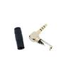 4 Poles Jack 3.5mm 90 Degree Right Angle 1/8" Earphone Plug 3.5 Audio black Adapter Gold Solder 3.5mm Headphone Wire Connector
