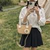 2025 Summer New Rainbow Portable Bucket Bag Woven Bag Going Out Travel Bag Fashionable Foreign Style Shoulder Oblique Span Bag