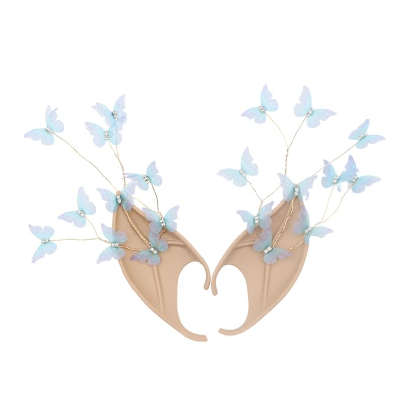 Эльфийские уши Уши фей Уши эльфов с бабочкой Инопланетные уши Заостренные уши для вечеринки Косплей Уши
