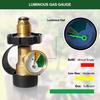 100 lb Propane Tank Adapter with Gauge, Universal Fit POL Propane Tank Gauge Converts POL Gas Tank Service Valve to QCC1 / Type 1, Old to New