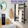 IPX5 Waterproof Bathroom Electric Towel Rack 45°~70℃ 304 Stainless Steel Temperature &Time Control Smart Home Heated Towel Rail 80W