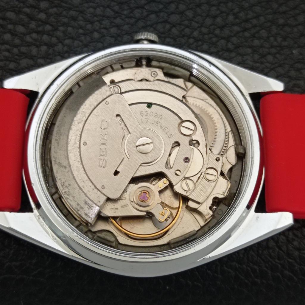 ЯПОНСКИЕ ВИНТАЖНЫЕ ОТРЕМОНТИРОВАННЫЕ МУЖСКИЕ ЧАСЫ SEIKO 5 АВТОМАТИЧЕСКИЕ 6309A С КРАСНЫМ ЦИФЕРБЛАТОМ a442282-1