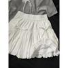 Design Sense Bow Flower Bud Skirt Women's Summer Small Fashion High Waist Slimming A Word Puffy Short Skirt Lady