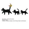 Yousheng Garden Cat Signs Metal Black Cat Silhouette Statues Bird Repellent Outdoor Decor Cat Mother And Kids Signs for Yard Lawn Decorations