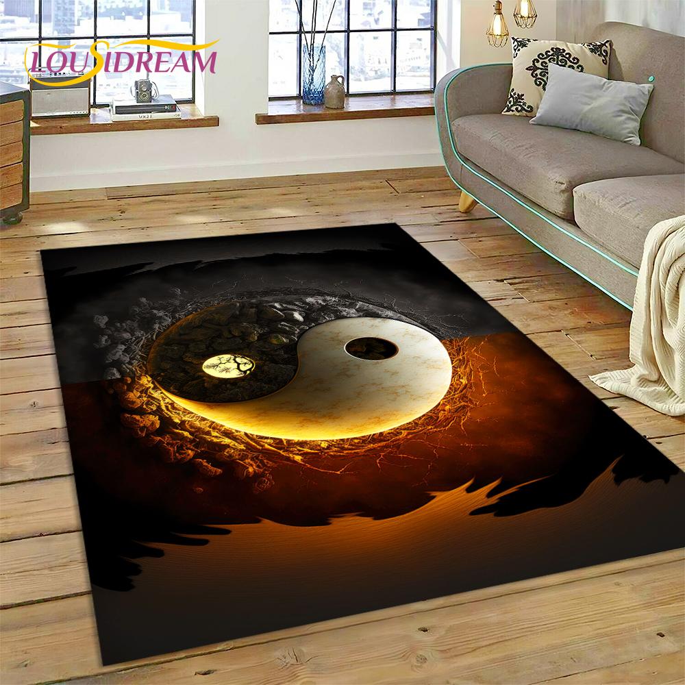 HD Природа Инь Ян 3D Китайский Тай Чи Багуа Ковер для Гостиной Спальни, Нескользящий Декор для Дивана Придверный Коврик Подарок