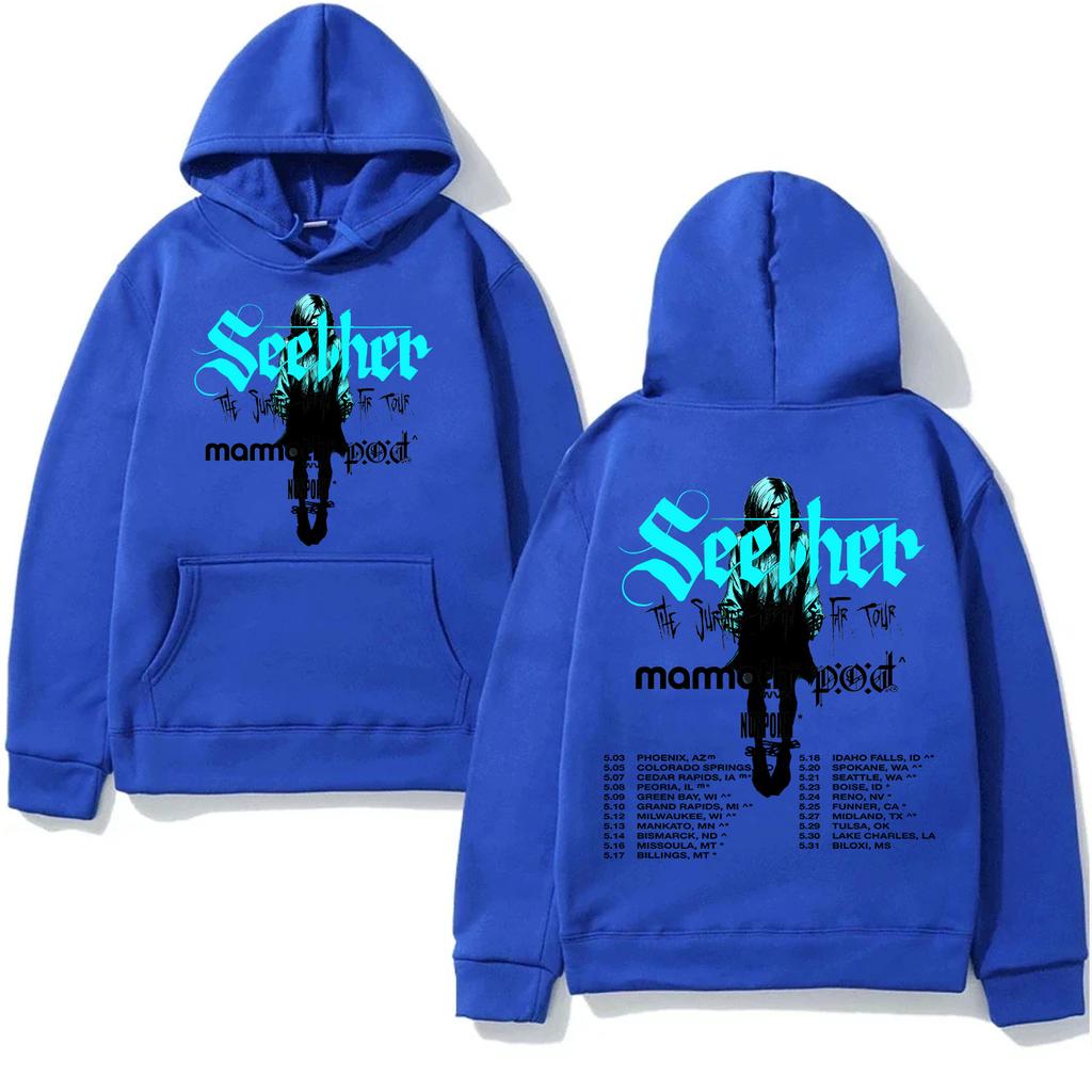 Худи Seether Surface Seems So Far Tour Толстовка Seether Rock Хэви-метал Funko Пуловер Унисекс Свободный Уличный стиль