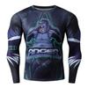 Мужская летняя осенняя повседневная футболка с длинным рукавом и 3D-принтом, черная облегающая мужская футболка с круглым вырезом, футболка с рисунком для фитнеса Hombre Ropa