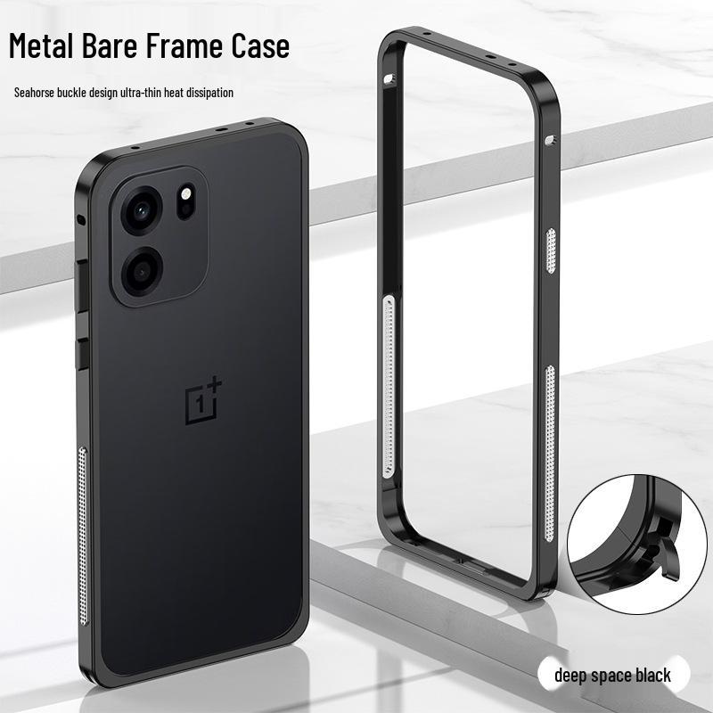 Чехол-бампер OnePlus Turbo6/6V с контрастной металлической рамкой и пряжкой-морским коньком