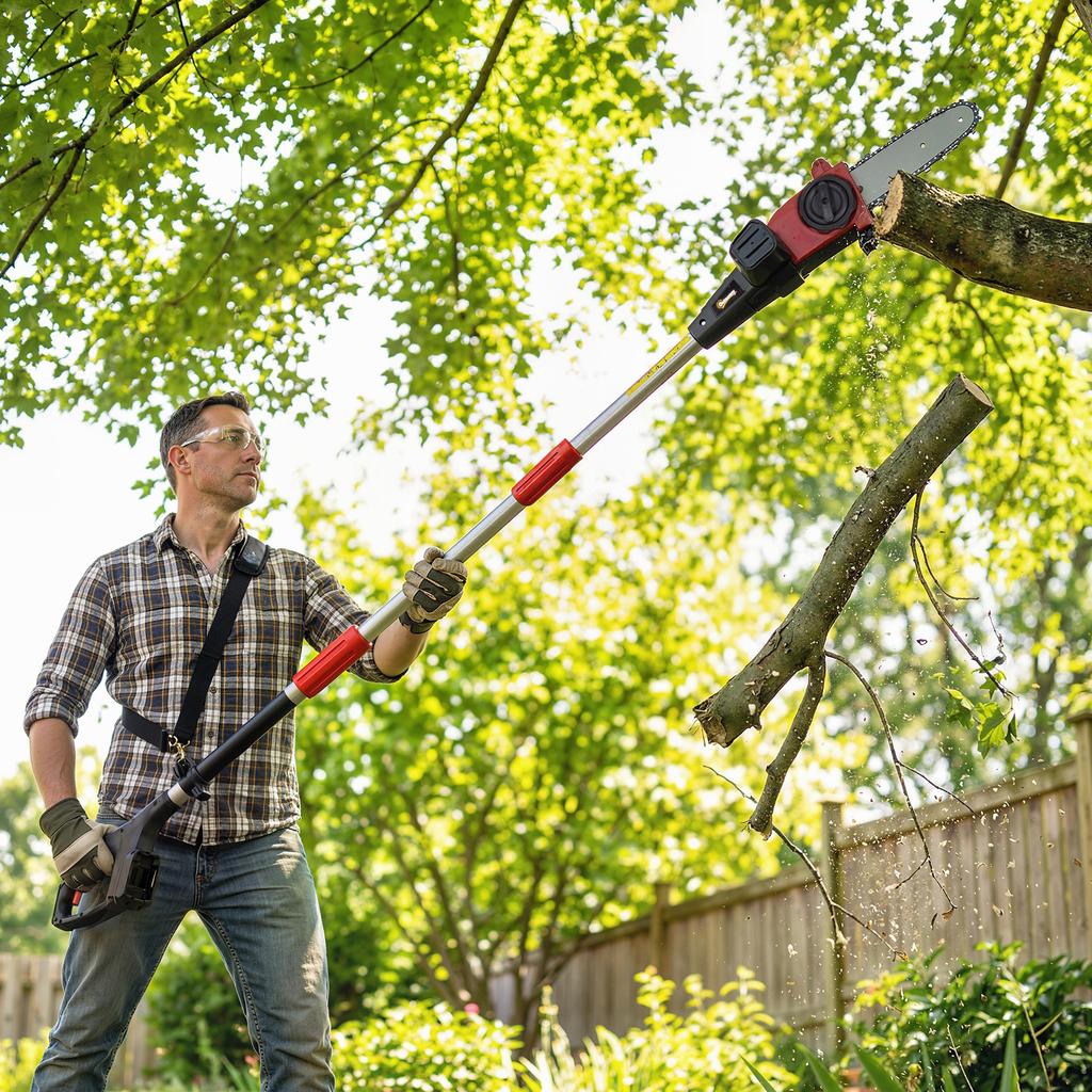 Cordless Telescopic Chainsaw, 1.94m-2.56m with Automatic Lubrication