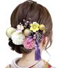 Baramoly Ceremony Hair Popular Japanese Ping Pong Handmade with Braided Cord and 753 HF211 Coming-of-Age Ornament, Tsumami-Zaiku, Shichi-Go-San,