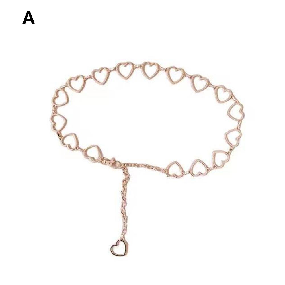 Women's Metal Waist Chain Fashion Heart Versatile Personalized Women's Waist Waistband Chain Be F3C5
