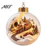 Christmas Gift Decoration Items Glowing Story Ornament, Light-Up 3D Hanging Ball with Warm LED, Mini Plastic Baubles for Party Holiday Scene