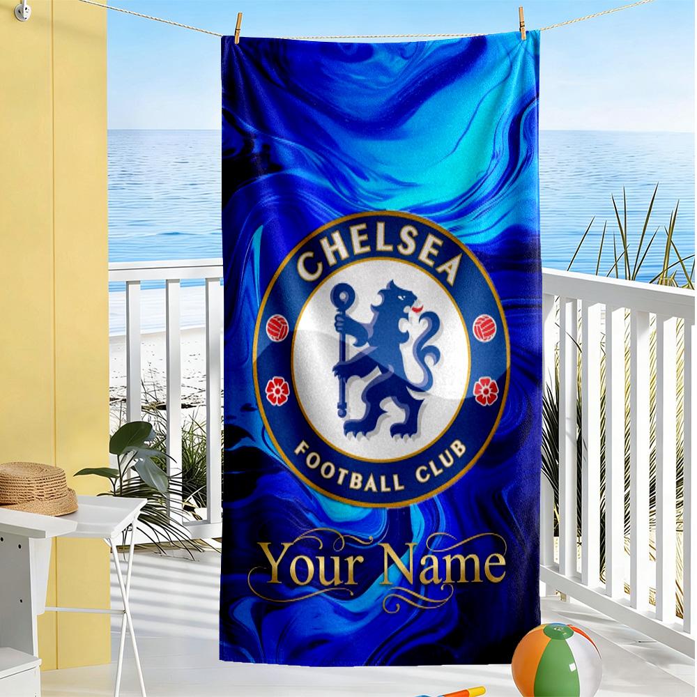Chelsea Fc Football Player Customize Text Beach Towel Soft Durable Quick-Dry Suitable for Sports Travel Swimming Yoga Bathroom Beach And Pool
