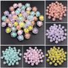Charms Transparent Matte Multicolor 11mm Sandwich Rose Flower Beads 20Pcs DIY Jewelry Accessories Handmade Material Creative